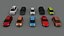 collection of 10 low poly cars
