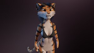 3D model Rebecca Anthro Tiger