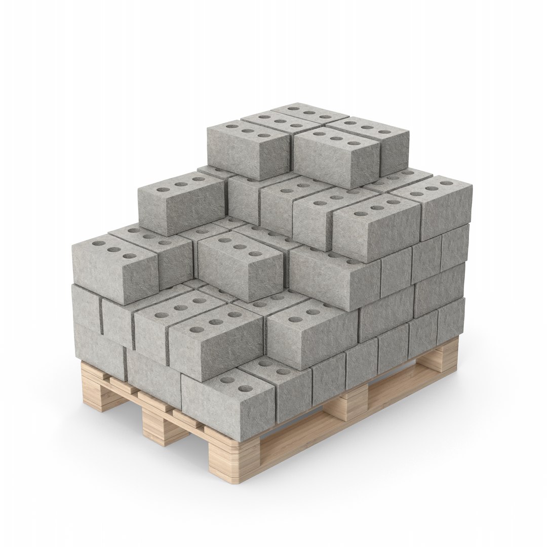 Concrete Bricks On Wooden Pallet 3d Model - Turbosquid 2021285