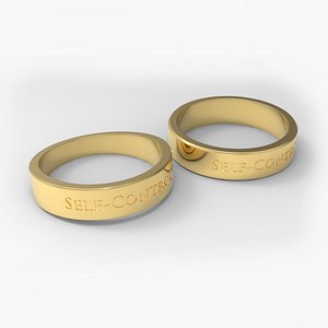 3D Self-Control Couple Ring Gold model