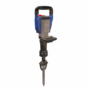 Demolition Hammer Machine Low Poly