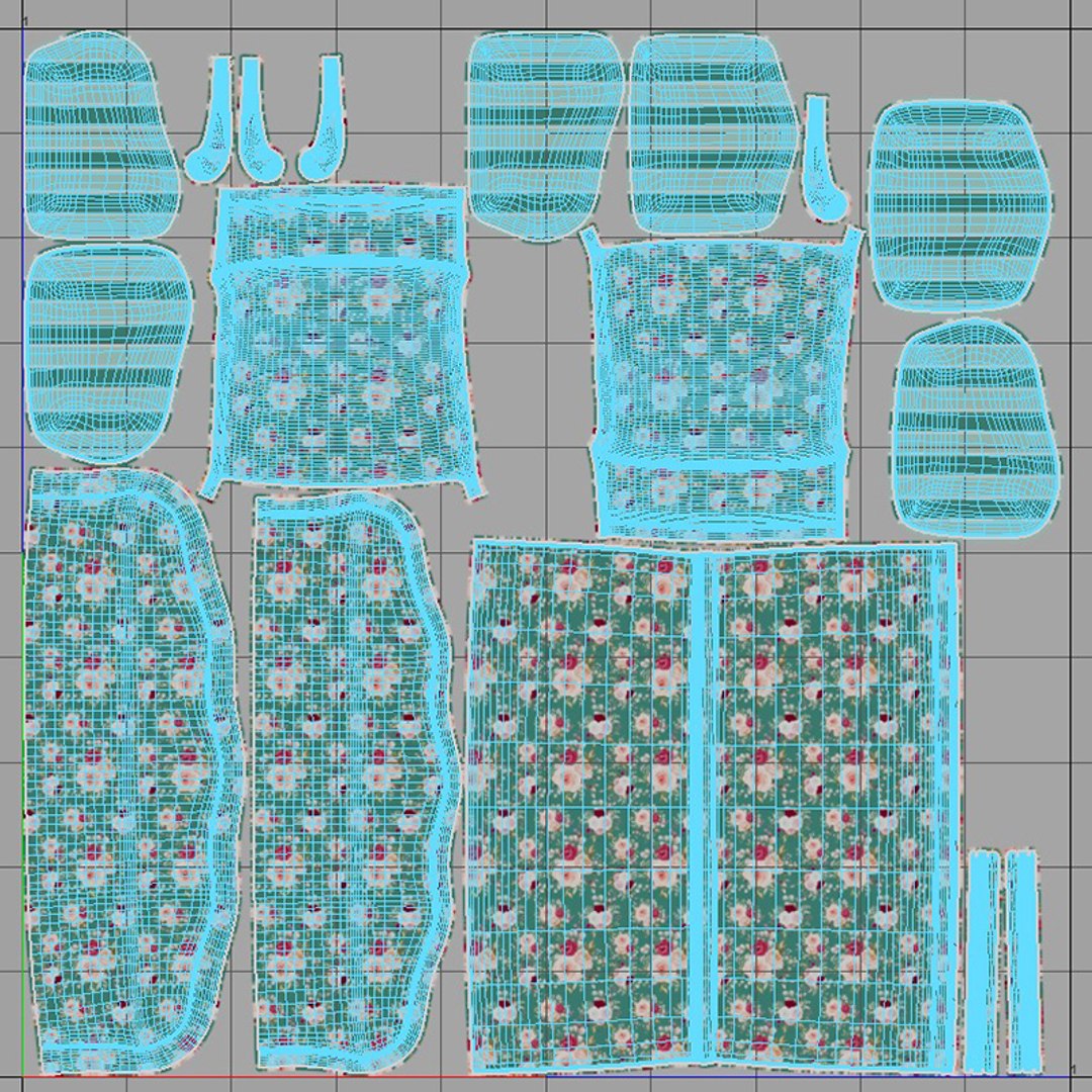 3D Colorful Patterned Sofa With Cushions - TurboSquid 2257688