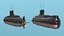 Iranian Fateh Semi Heavy Submarine Rigged 3D