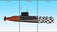 Iranian Fateh Semi Heavy Submarine Rigged 3D