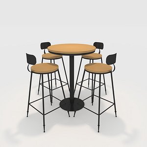 Bar Table And Chair 1 3D model