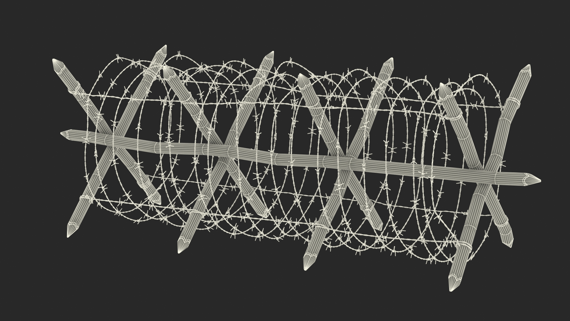 Cheval de Frise Barbed Wire Fence Old 3D https://p.turbosquid.com/ts-thumb/w0/3dVk2o/3F/cheval_de_frise_barbed_wire_fence_old_361/jpg/1617734363/1920x1080/turn_fit_q99/5a330b698a455004bf2fd3d3c3dc954ee55ef546/cheval_de_frise_barbed_wire_fence_old_361-1.jpg