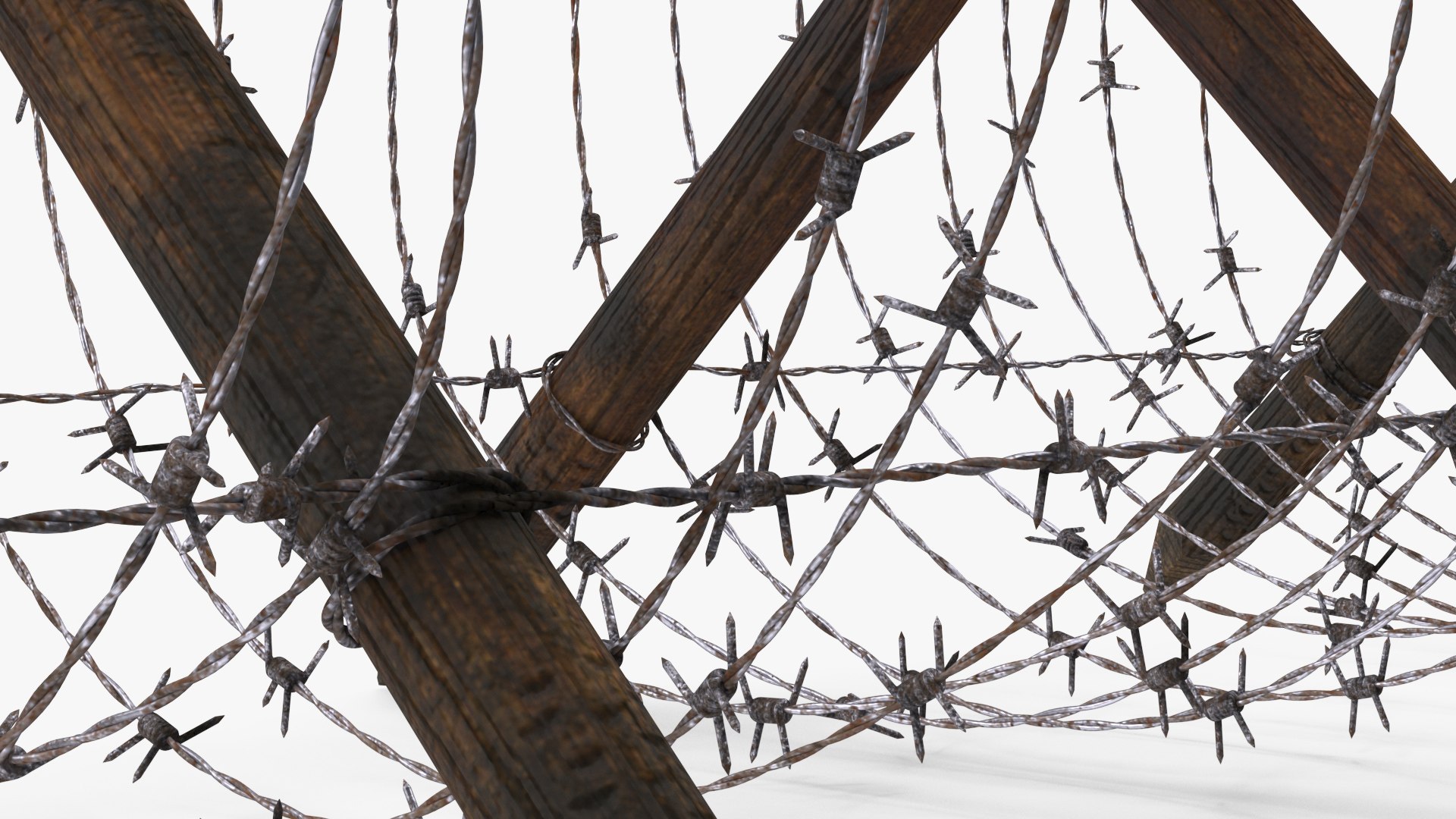 Cheval de Frise Barbed Wire Fence Old 3D https://p.turbosquid.com/ts-thumb/w0/3dVk2o/7u/chevaldefrisebarbedwirefenceoldc4dmodel013/jpg/1617735720/1920x1080/fit_q87/61e576beb1f0100ca25fc47621b614f005924929/chevaldefrisebarbedwirefenceoldc4dmodel013.jpg