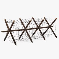 Cheval de Frise Barbed Wire Fence Old