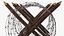 Cheval de Frise Barbed Wire Fence Old