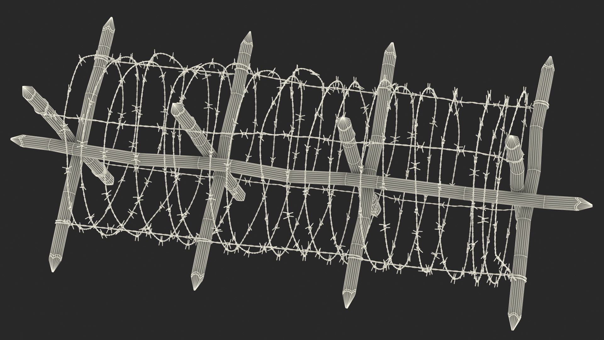 Cheval De Frise Barbed Wire Fence Old 3D - TurboSquid 1715773