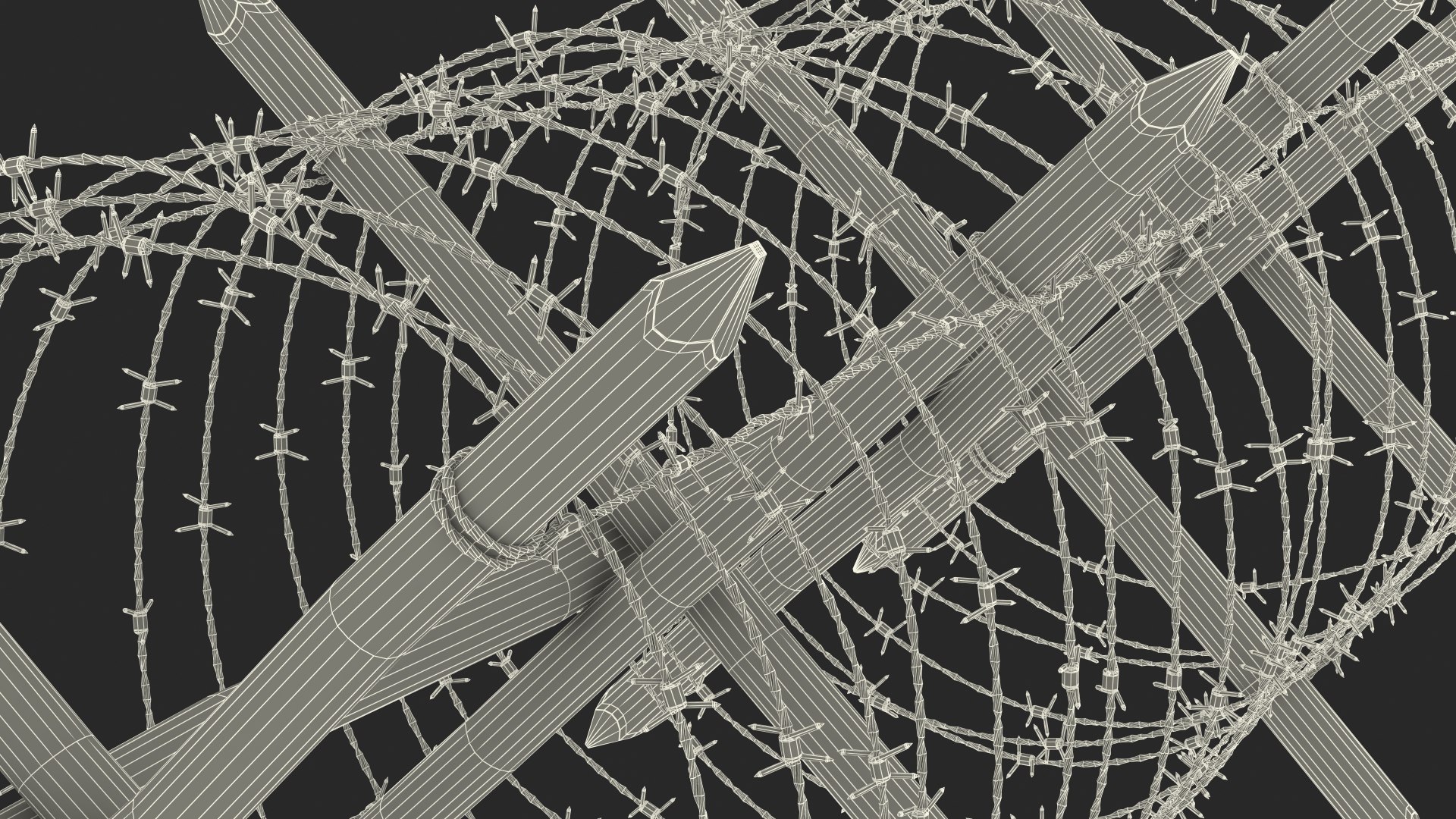 Cheval de Frise Barbed Wire Fence Old 3D https://p.turbosquid.com/ts-thumb/w0/3dVk2o/id/chevaldefrisebarbedwirefenceoldc4dmodel030/jpg/1617735877/1920x1080/fit_q87/4826ddb6771129846d252d30a757d0c52c716294/chevaldefrisebarbedwirefenceoldc4dmodel030.jpg