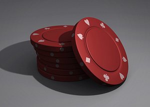 high-poly poker chip obj