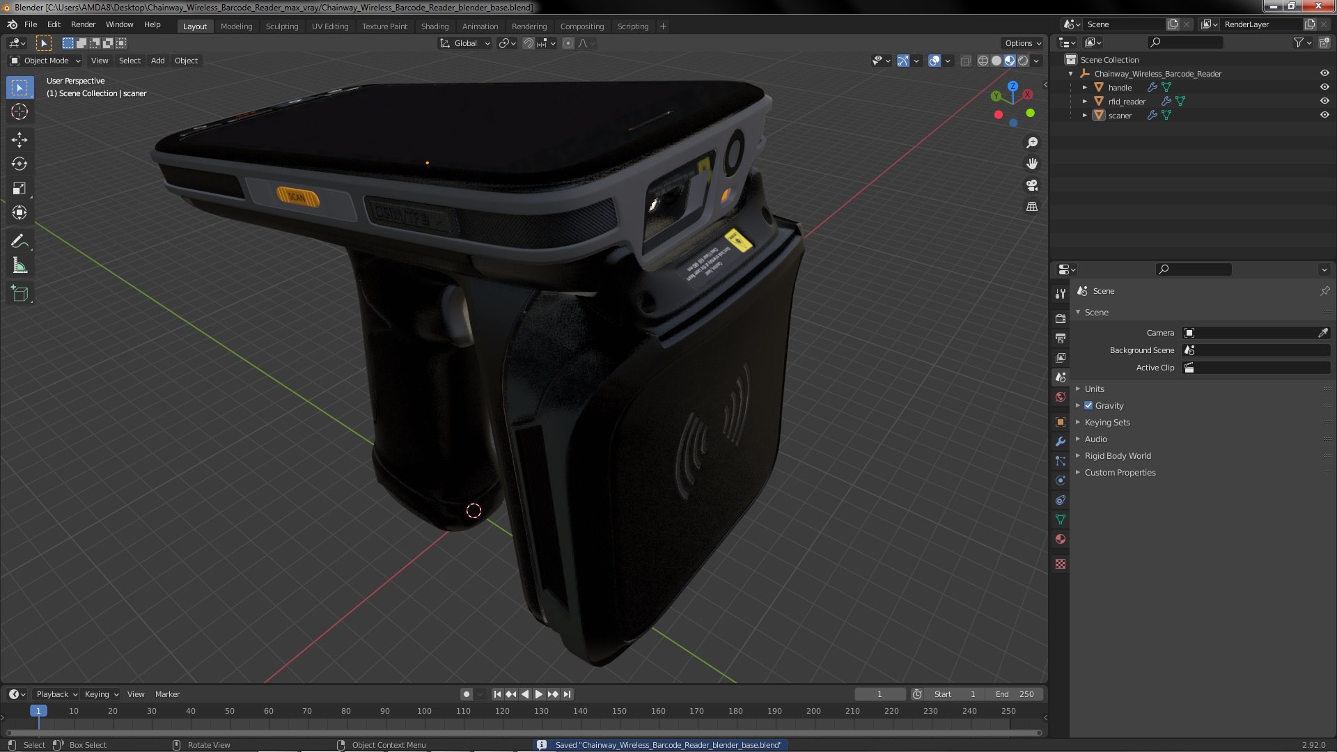 Chainway Wireless Barcode Reader 3D model https://p.turbosquid.com/ts-thumb/w0/4hpaxR/rg/chainwaywirelessbarcodereader3dmodel020/jpg/1681414169/1920x1080/fit_q87/c6463a6084cab64f6f0000ae72bbce4e90011b93/chainwaywirelessbarcodereader3dmodel020.jpg