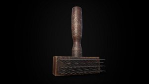 3D Old Wool Comb - Game Ready PBR Low-poly 3D model