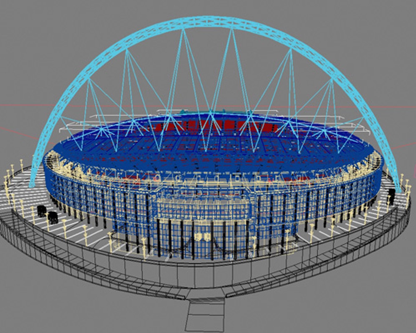 3d model architectural london stadium build