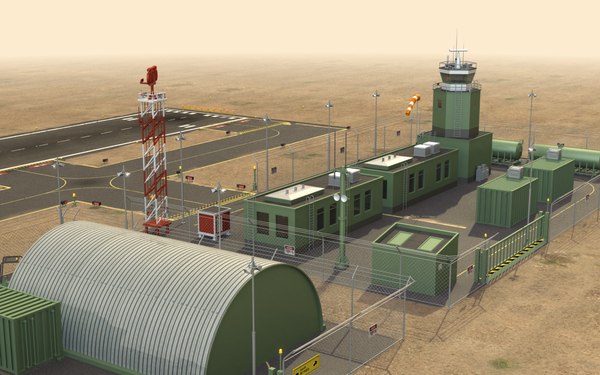 3d military airfield model