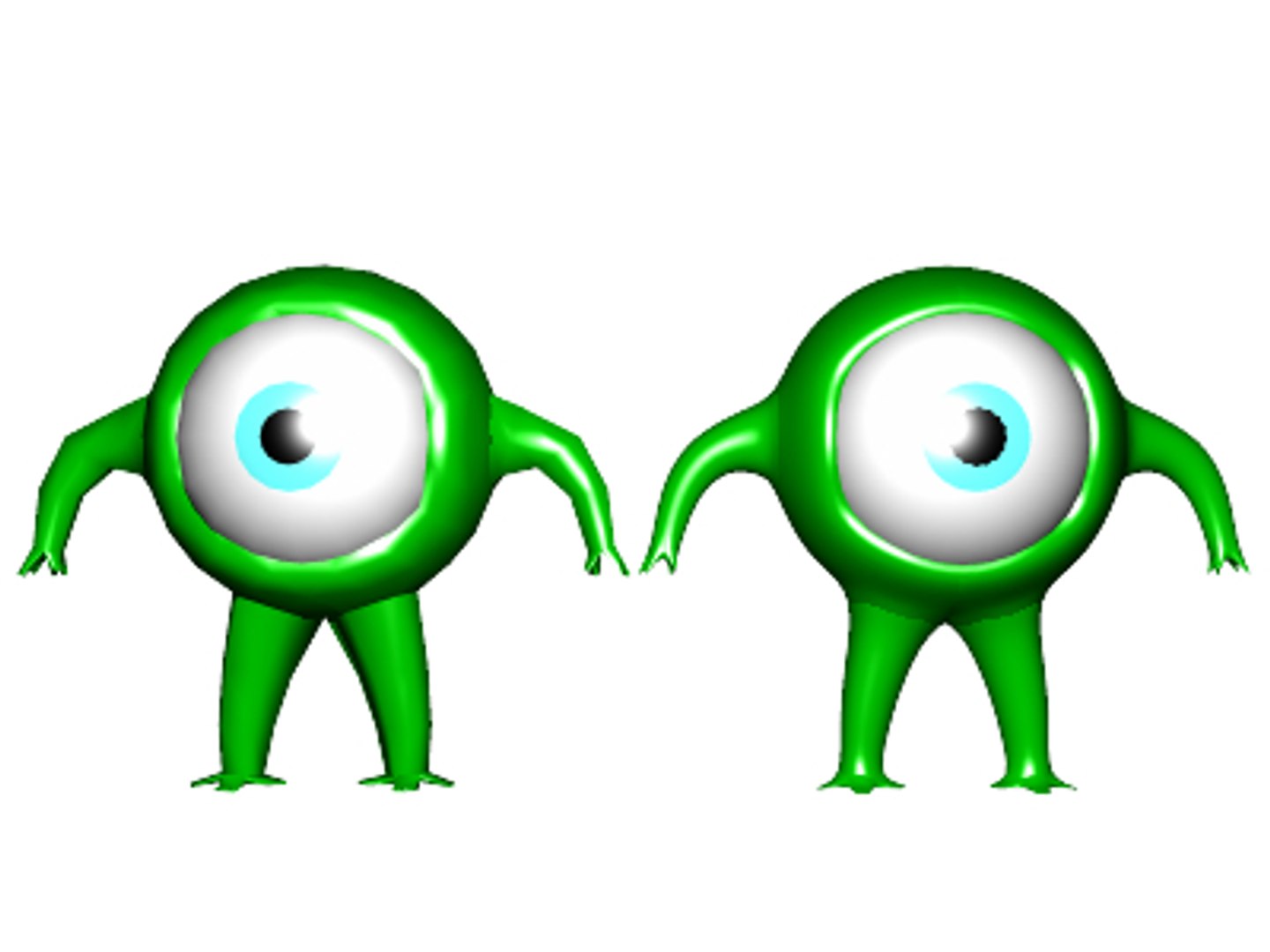 free 3ds mode one-eyed green alien distance