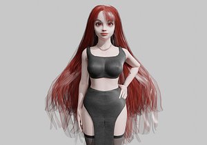 stylized young Woman V34681 3D