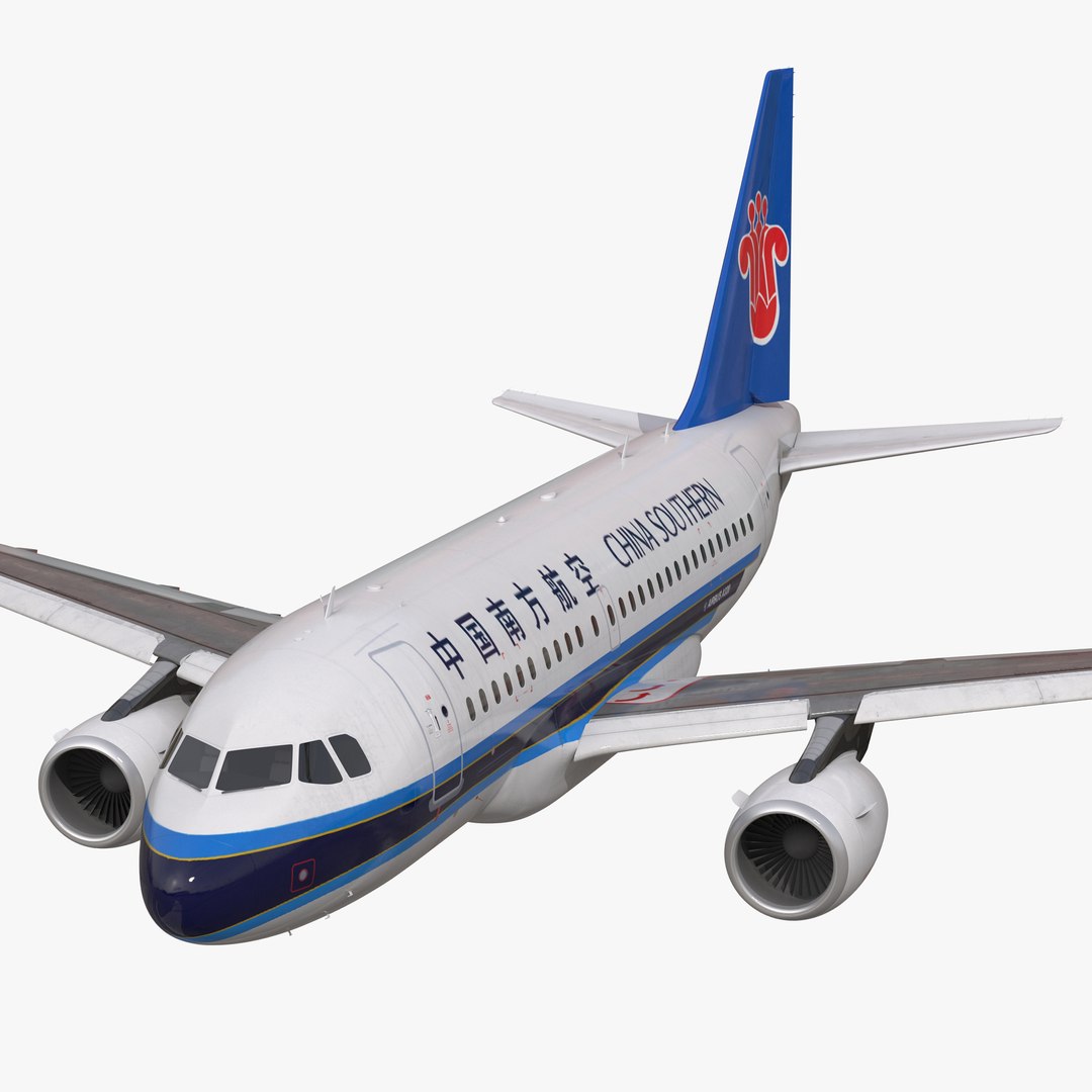 Airbus A318 China Southern Airlines Rigged 3D Model 3D model preview