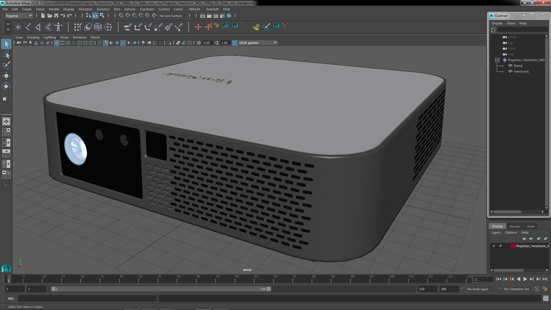 Projector ViewSonic M2e 1080p On State 3D - TurboSquid 2148896