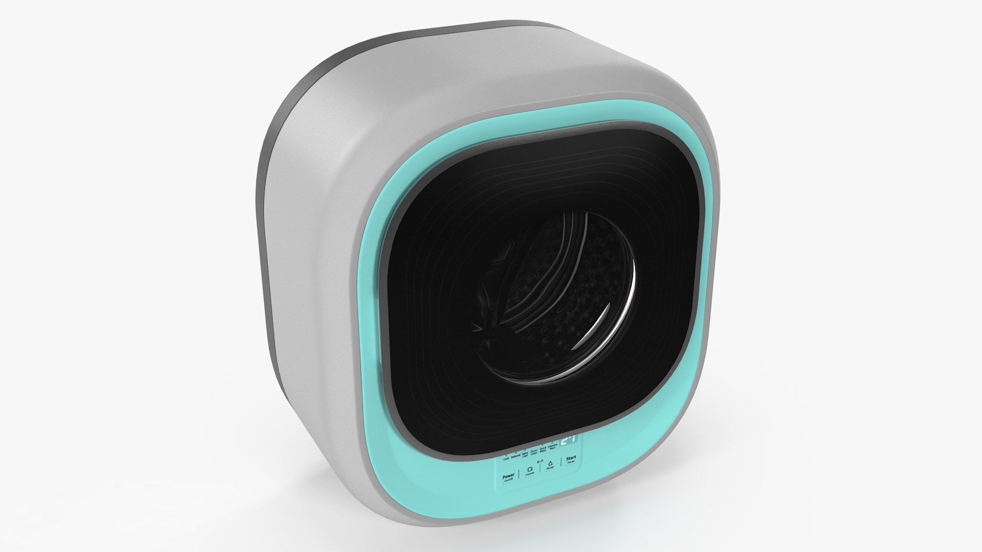 Mini Washing Machine Wall Mounted Blue 3D model preview
