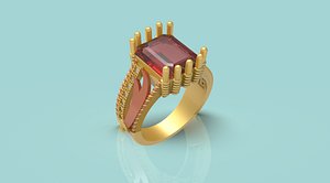 Zulfiqur Turkish Ring - 0035 3D model