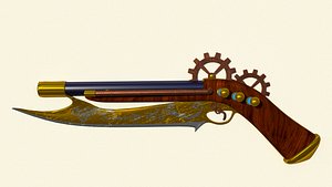 3d model steampunk gun