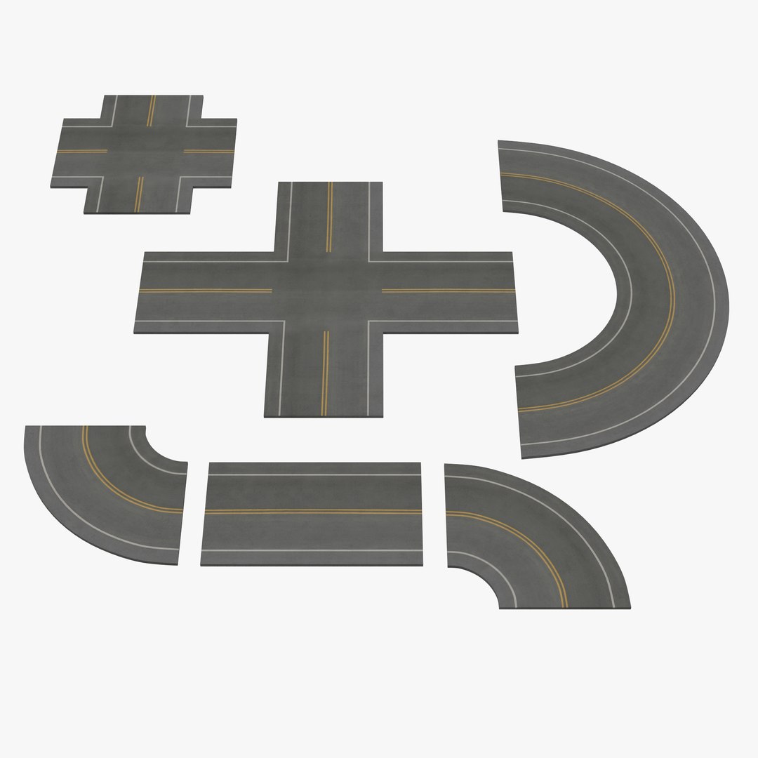 Road Set 4 3D model preview