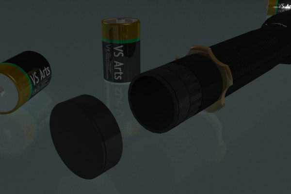 3d police flashlight volume light model