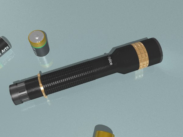 3d police flashlight volume light model