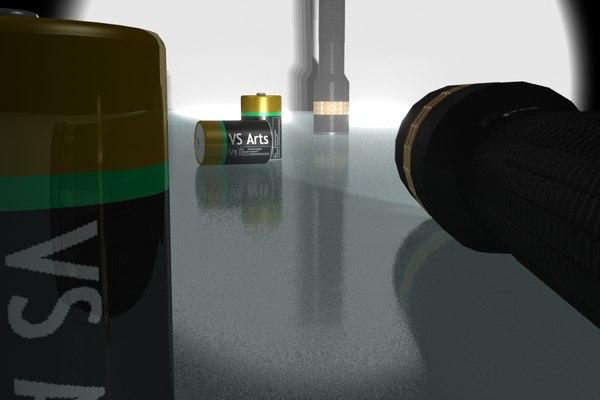3d police flashlight volume light model