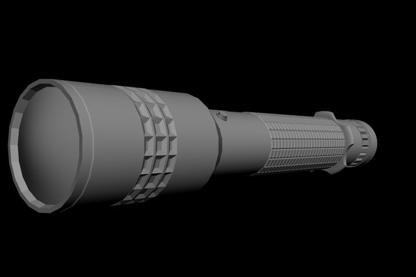 3d police flashlight volume light model