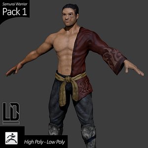 3d samurai character pack - model