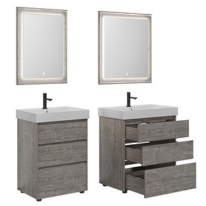 Nova Lite 60-75-85 3 drawers rochelle oak 3D model