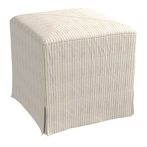 Lynwood Slipcover Cube Ottoman Studio McGee