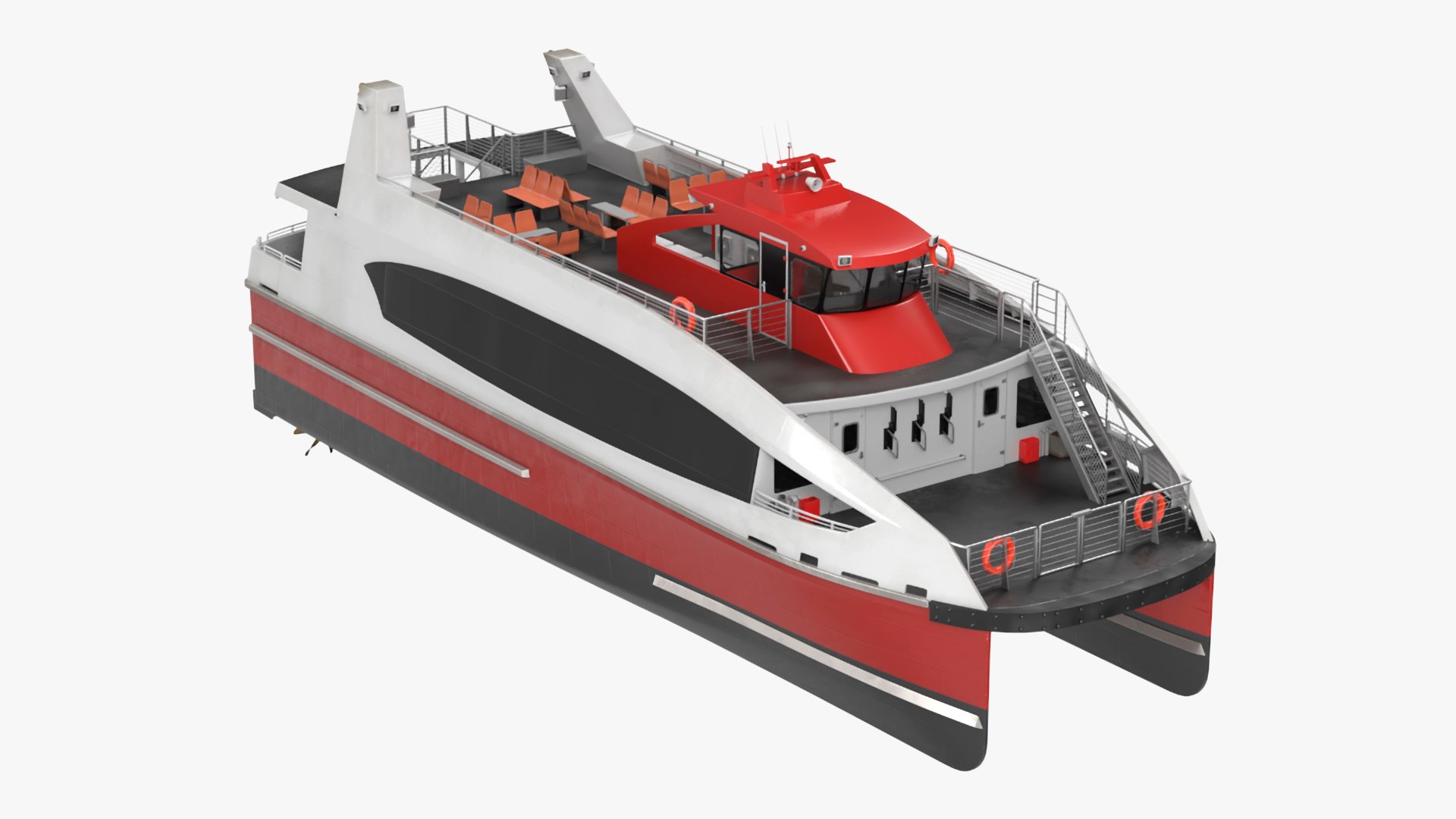 City Passenger Ferry Boat 3D model preview