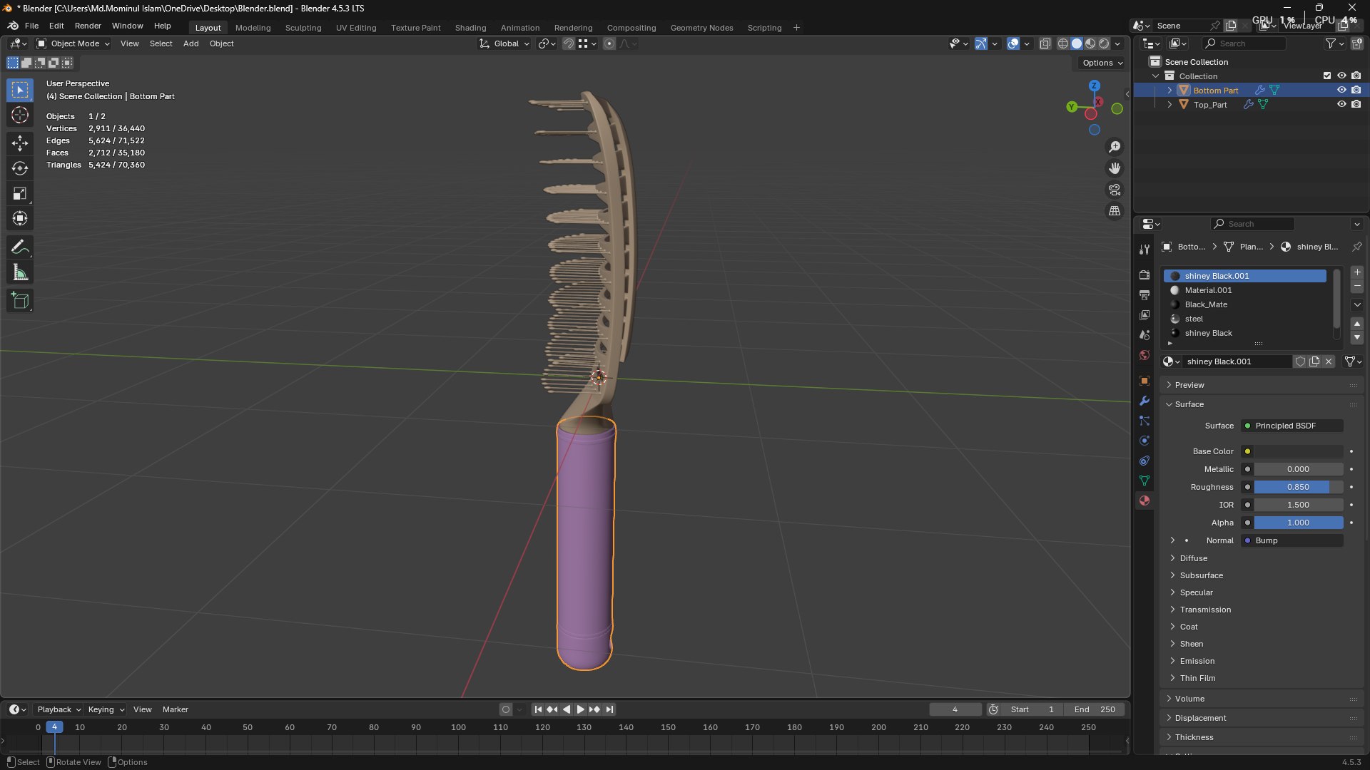 Hair Comb 05 3D model https://p.turbosquid.com/ts-thumb/w1/IbjGO4/tZ/screenshot20250930172525/png/1759233608/1920x1080/fit_q87/b84266ea5b211cec33495add952332472aa38e28/screenshot20250930172525.jpg