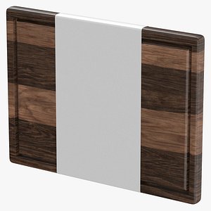 3D Cutting Board Wood 01 Blank and Generic Label(1) model