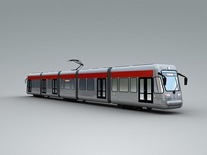 3D bombardier flexity tram rigged model