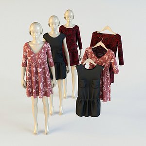 3d dress mannequin hangers model