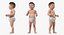 모피 3D 모델 서 아시아 아기