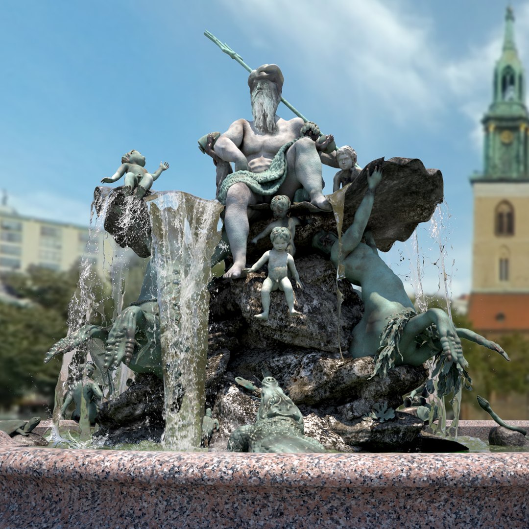 Neptunbrunnen Berlin Neptunbrunnen 3DModell TurboSquid 1869827