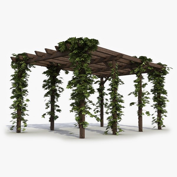 3D Wooden Pergola 5 3D Model