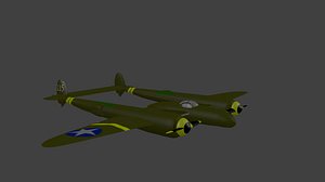 3d model p-38 lightning