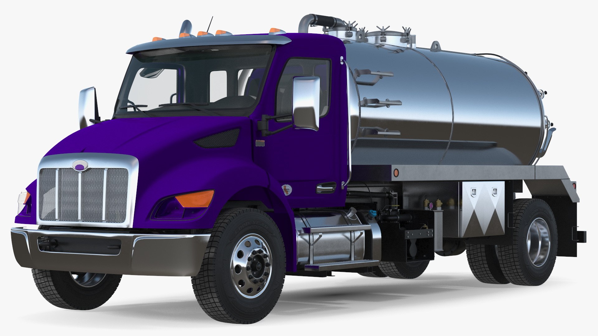 Violet Vacuum Truck 3D model preview