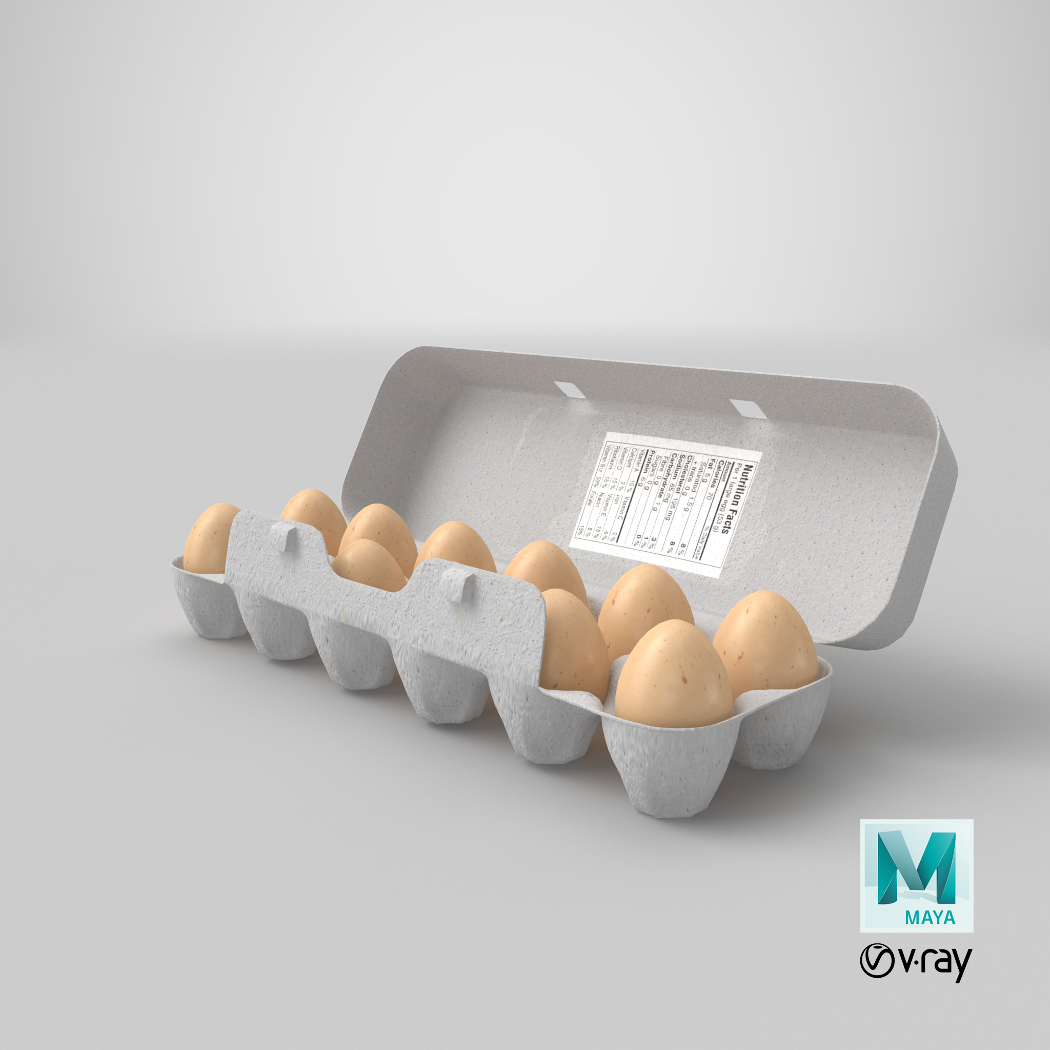 3D egg carton box model TurboSquid 1713375