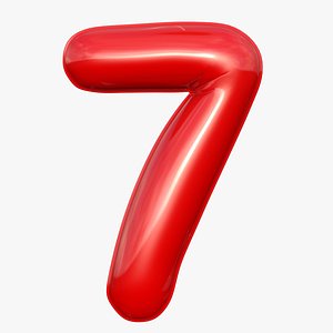 3D balloon numeral 7