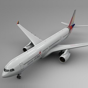 3D model airbus a330-300 asiana airlines