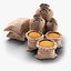 3D Burlap Sacks Pack model