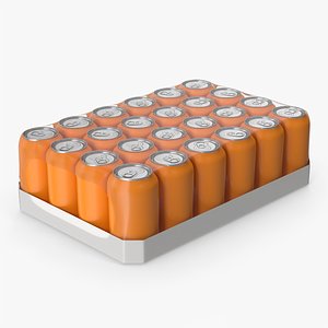 3D Orange Soda Cans Pack